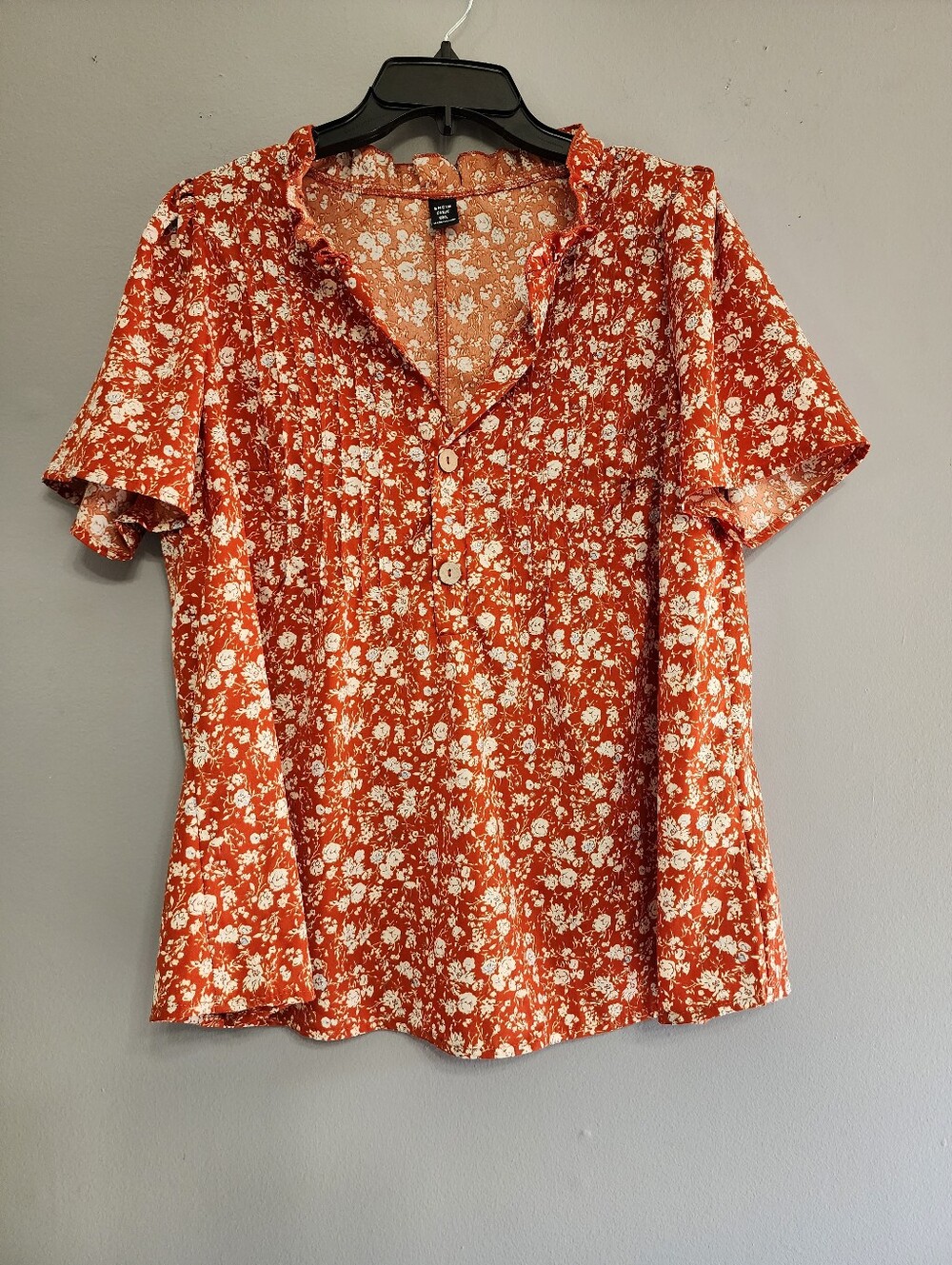 Shein Short Sleeve Floral Blouse